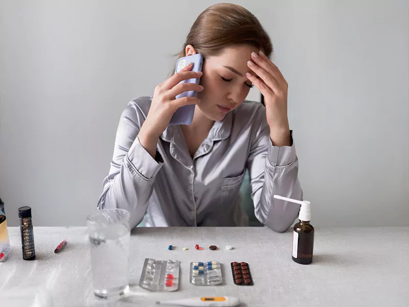 Woman discussing medication management for anxiety and mental health treatment
